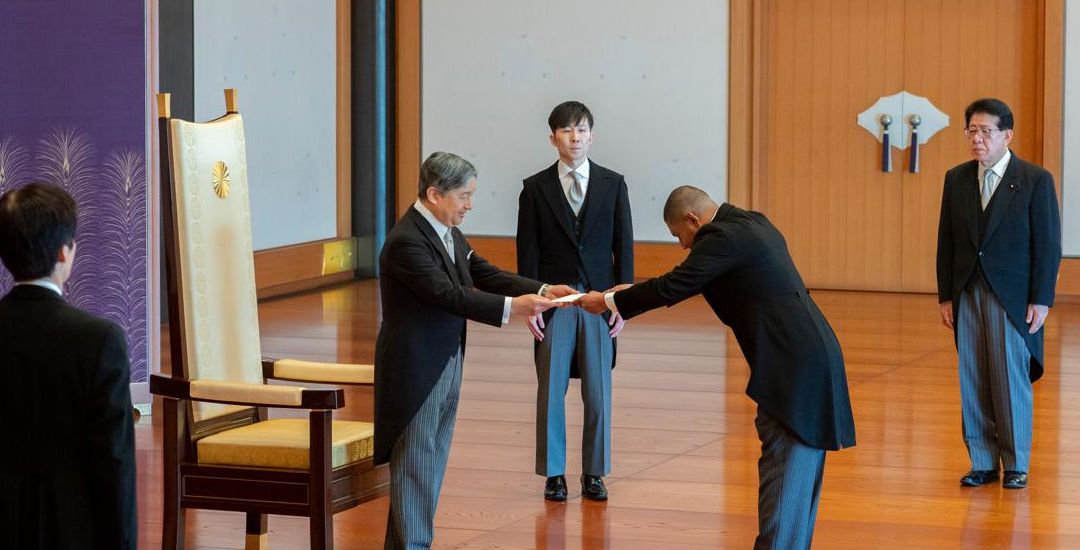 Ambassador of Maldives to Japan His Excellency Ahmed Mahloof presented his Letters of Credence to the Emperor of Japan