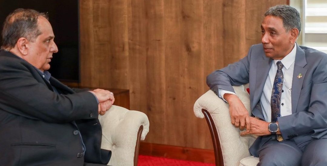 High Commissioner H.E Masood Imad calls on Hon. Hanif Yusoof, Governor of Western Province Governor